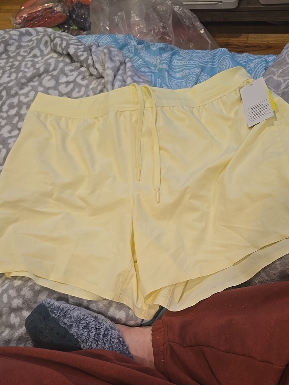 ❤️5/$25 New all in motion Light Yellow Athletic Drawstring Shorts